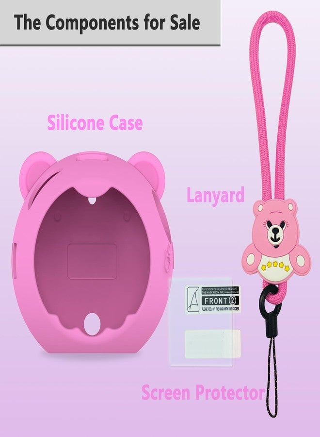 JCHPINE Silicone Cover Case for Punirunes Interactive Digital Toy, Protective Skin Sleeve for Punirunes Digital Pet Toys Squishy Characters Electronic Pets Accessories (Pink Case) - Image 2